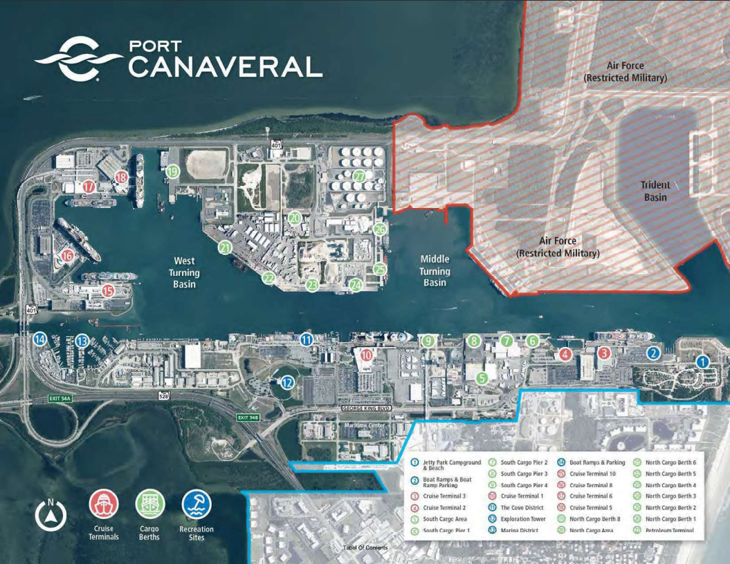 Map of Port Canaveral