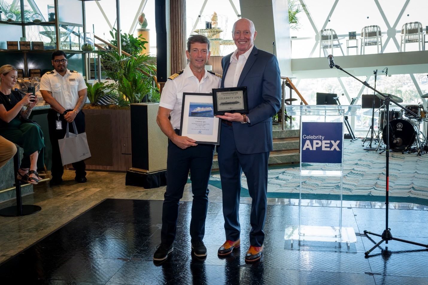 Plaque Exchange Aboard Celebrity Apex